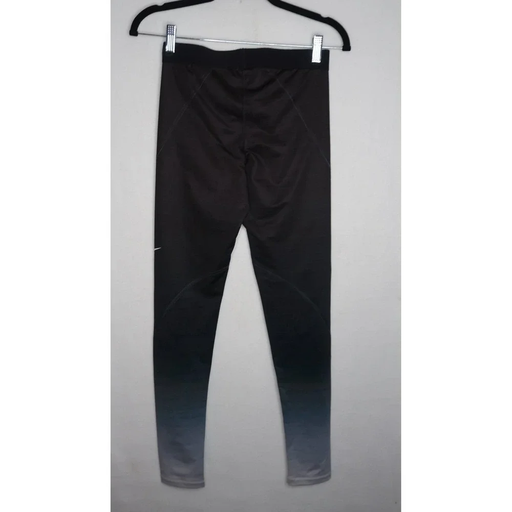 Nike Pro Hyperwarm Leggings Womens Medium Black Gray Ombre Thermal Compression